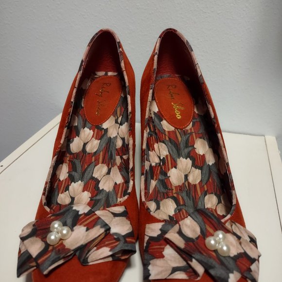 Ruby Shoo ModCloth bow printed Mid heels - Picture 3 of 4